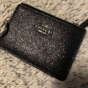 Black Sparkle Coach Wallet ID Holder